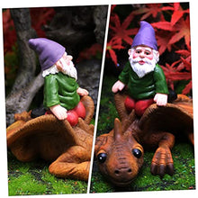 Load image into Gallery viewer, Toyvian Creative Resin Garden Gnome Dinosaur Statue Unique Outdoor Ornament for Home Adornment Durable Decorative Figurine for Patio Balcony Office and Garden Display