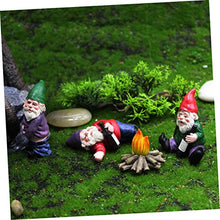 Load image into Gallery viewer, CAXUSD 4pcs Miniature Dwarf Resin Ornaments for Outdoor Garden Decoration Includes Sitting Lying down Gnomes Bonfire for Home Holidays