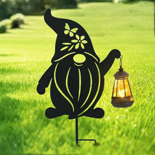 Load image into Gallery viewer, Afirst Solar Outdoor Garden Stake Solar Gnome Decorative Stake Light with Lantern Decorative Metal Outdoor Ornament for Yard Pathway Lawn Patio