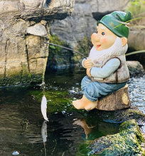 Load image into Gallery viewer, YTOOZ Garden Fairy Sculpture, Dwarf Model Resin Statue Cartoon Garden Outdoor Creative Decoration Fishing Model Pond Garden Landscaping Decoration Gift