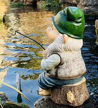 Load image into Gallery viewer, YTOOZ Garden Fairy Sculpture, Dwarf Model Resin Statue Cartoon Garden Outdoor Creative Decoration Fishing Model Pond Garden Landscaping Decoration Gift