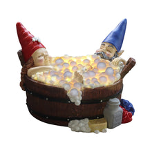 Load image into Gallery viewer, Solar Good Times Bubble Bath Gnomes, Funny Garden Gnome Couple in Bathtub LED Solar Statue Figurine for Outdoor Lawn Patio Yard Landscape Christmas Decorations