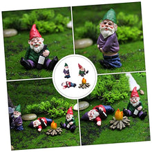 Load image into Gallery viewer, CIMAXIC Garden Decorations Outdoor Resin Ornaments Set Mini Dwarf Bonfire Decor Solar Gnomes