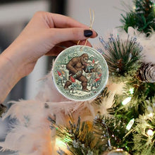 Load image into Gallery viewer, Christmas Ornaments Decorations - 3.6 in Acrylic - Gag Gifts - White Elephant - Stocking Stuffers (Bigfoot Attack Gnomes 1 - Hilarious Funny Naughty Adult - Gifts for Bigfoot Garden Lover)