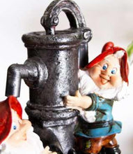 Load image into Gallery viewer, Primrose 28cm Garden Gnome Helpers Pump & Barrel Indoor Outdoor Water Feature with LED Light