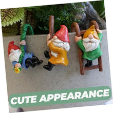 Load image into Gallery viewer, Toyvian 2sets 3pcs Dwarf Statues for Garden Decor Unique Gnome Hanging Ornaments Intricate Tree Pendants for Outdoor Spaces Lively Courtyard Decoration 3pcs*2