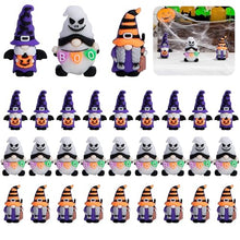 Load image into Gallery viewer, Watayo 30 Pcs Halloween Mini Gnome Ornaments, Halloween Decoration Miniature Gnomes Figurines, Pumpkin Ghost Gnomes Tiny Statue Figurines for Party Gifts Home Table Garden Landscape Decor
