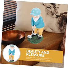 Load image into Gallery viewer, FONDOTIN Golfing Gnome Statue Resin Ornament Garden Lawn Patio Decor Gnome Decorations for Home
