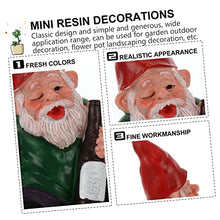 Load image into Gallery viewer, SUPVOX Lovely Dwarf Gnome Statue Resin Craft Miniature Cartoon Garden Ornament for Lawn Moss Succulent Decoration Cute Funny Sitting Drunken Figure for Outdoor and Home Display