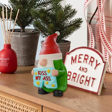 Load image into Gallery viewer, Uhngw Naughty Christmas Gnome | Funny Handmade Resin Statue Dwarf - Cute Garden Decor, Gnomes Garden Decor, Halloween Garden Gnomes, 3.5Inch For Indoor Outdoors