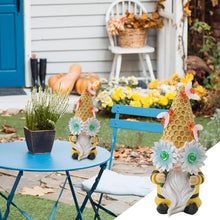 Load image into Gallery viewer, Gnome Statues Outdoor Solar, Bee Garden Gnome Figurine, Resin Gnome Yard Statue, Solar Powered Gnome Decor, Outdoor Gnome Patio Sculpture, Bee Design Gnome Statue, Solar LED Gnome Lights