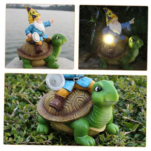 Load image into Gallery viewer, Happyyami Cartoon Solar Gnome Lamp Ornament Solar-Powered Resin Garden Decor for Outdoor Use and Weather-Resistant Unique Decoration for Home and Lawn