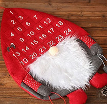 Load image into Gallery viewer, eBoutik - Christmas Santa Gonk/Gnome Design Advent Calendar With 25 Pockets - Children or Adult Reusable Christmas Countdown Calendar - Countdown To Santa For Kids (Red)