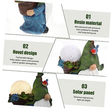 Load image into Gallery viewer, Happyyami Solar Garden Lights Resin Gnome Decor Outdoor Landscape Gnome Fairy Garden Accessories for Driveways Lawns