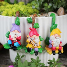 Load image into Gallery viewer, Mellsunny 3Pcs Cute Climbing Gnomes Plant Pot Hanger Figurines Resin Hanging Gnomes Playing Music Statue Planter Pot Decorations for Home Garden Patio Lawn Yard Ornaments (Gnome Playing Music)