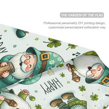 Load image into Gallery viewer, St. Patrick's Day Gnomes Cute Festival Garden Flags for Outside 28 x 40 Inch Large Double Sided Yard Flag
