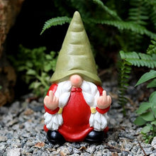 Load image into Gallery viewer, Middle Finger Female Gnome Statue 7.8in, Naughty Garden Gnome Statue Decoration and Lawn Ornament - Funny Garden Gnomes for Outdoor or Home Decor