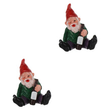 Load image into Gallery viewer, 2 Pcs Dwarf Ornaments Scandinavian Gnome Figurine Gnome Sculpture Garden Gnomes Statues Novelty Gnome Nativity Craft Naughty Garden Gnome Standing Gnome Figure Tom Resin Miniature