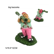 Load image into Gallery viewer, Golfer Garden Ornaments - Home Decor Garden Gnomes, Funny Golf Gifts and Novelty Presents for your Loved Ones (Golfer-Big Bazooka)