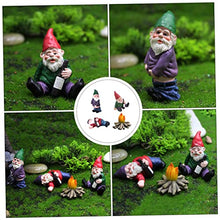 Load image into Gallery viewer, MERRYHAPY 4pcs Miniature Dwarf Adornments Resin Garden Gnomes for Landscape Decor Unique Dwarf Bonfire Figurines Realistic and Garden Decorations