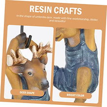 Load image into Gallery viewer, Toyvian Creative Resin Deer Statue for Garden Decor Umbrella Deer Ornament for Outdoor and Courtyard Decoration Compact Lifelike Craftsmanship Nature Inspired Accent