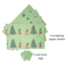 Load image into Gallery viewer, BeFindSee Festive Holiday Paper - Gift Wrap - Festive Gonk - Festive Gnome