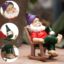 Load image into Gallery viewer, Xoeryoy Funny Garden Gnomes Decoration Statue Resin Rocking Chair Dwarf Ornament Mini Garden Gnome Statue Ornaments