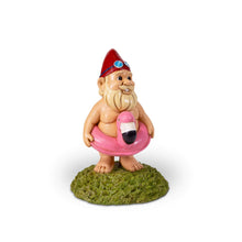 Load image into Gallery viewer, Kwirkworks Funny Garden Gnome - Flamingo Pool Float Lawn Statue Figurine - Fun Gift