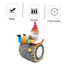 Load image into Gallery viewer, Toyvian Lawn Solar Lamp Garden Dwarf Statue Solar Powered Outdoor Light for Decoration Charming Resin Gnome Sculpture for Garden Courtyard and Patio