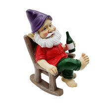 Load image into Gallery viewer, Outdoor Funny Garden Gnomes Decoration Statue Dwarf Figurines Ornament Resin Sculpture Rocking Chair Drinking Gnome Statue For Pation Yard Lawn Indoor Tabletop Home
