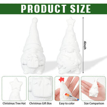 Load image into Gallery viewer, Poen 2 Pack Christmas Ready to Paint Your Own Gnome Statues, 4 Inches Mini Garden Blank Ceramics to Paint Unpainted Garden Figurines Crafts DIY Arts for Adults, Funny Lawn Decoration(Gift Style)
