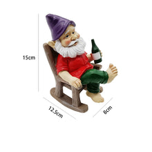 Load image into Gallery viewer, Outdoor Funny Garden Gnomes Decoration Statue Dwarf Figurines Ornament Resin Sculpture Rocking Chair Drinking Gnome Statue For Pation Yard Lawn Indoor Tabletop Home