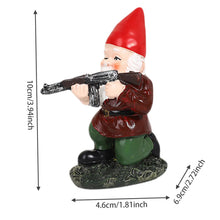 Load image into Gallery viewer, Garden Gnomes Statues, 3.9inch Small Resin Naughty Gnome Holding Gun, Funny Garden Gnome Figurines, Fairy Garden Decorative Ornaments for Home Office Garden Decorations