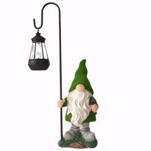 Load image into Gallery viewer, Gnome Solar Light, 18.9 Inch Tall Flocked Resin Garden Gnomes with Solar Lantern, Garden Statue Gnome, Garden Ornaments for Yard Lawn Backyard Decorations, Garden Statues