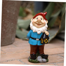 Load image into Gallery viewer, Toyvian 1pc Dwarf Design Resin Ornament Creative Desktop Garden Decor Adorable Gnome Statue for Home Office and Lawn Decoration for Family Friends