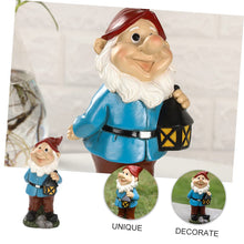 Load image into Gallery viewer, Toyvian 1pc Dwarf Design Resin Ornament Creative Desktop Garden Decor Adorable Gnome Statue for Home Office and Lawn Decoration for Family Friends