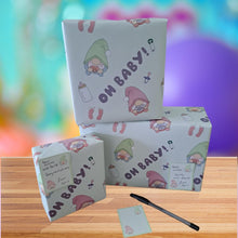 Load image into Gallery viewer, BeFindSee Baby Wrapping Paper - Gift Wrap - Baby Gonk - Baby Gnome