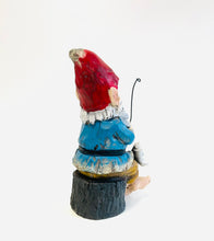 Load image into Gallery viewer, My Square Mile Garden Gnome Fishing Ornament, Resin Outdoor Sculpture, 20cm Height, Weather Resistant