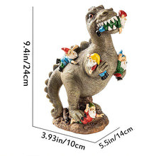 Load image into Gallery viewer, Dinosaur Eating Gnomes Garden ArtDinosaur Eating Gnomes Garden Art,Garden Gnome Statues Outdoor Decor,interesting Garden Garden Ornament Dinosaur Decoration Accessories(big)