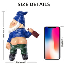 Load image into Gallery viewer, RizzRosa 9.5'' Funny Garden Gnome Outdoor Decor - Large Naughty Gnomes Statues, Resin Gnomes Sculptures for Yard Patio Home Lawn Outside Decorations Ornament Housewarming Gifts, Blue