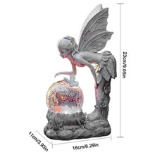 Load image into Gallery viewer, Bexdug Solar Fairy Sculptures | Resin Solar Angel Figurines with Solar Crackle Glass Globe Light | Fairy Solar Garden Lights for Backyard Walkway Pathway Decor