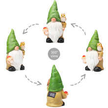 Load image into Gallery viewer, WONDHOME Garden Gnome Sculptures Statues Resin Decor Owl Mushroom Solar LED Lights Lantern Female Outdoor Gnomes Garden Figurines for Patio Yard Lawn House Farmhouse Decorations Gifts,Owl …