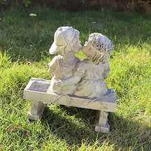 Load image into Gallery viewer, PacuM Angel Sculpture with Flower Solar Lights Boy and Girl Statue Garden Indoor Outdoor Waterproof Resin Ornament Lamp for Outside Fairy Lawn Flowerbed