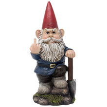 Load image into Gallery viewer, Home 'n Gifts Whimsical Gnome Flipping Off Middle Finger Mini Statue for Outdoor Garden Decor Sculptures As Funny Yard Decorations Or Unique Gifts for Gardeners