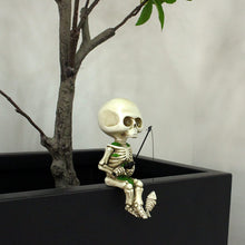 Load image into Gallery viewer, Fairy Garden Gnome Statues Miniature Dwarf Elf Fishing Figurines Outdoor Landscape Ornaments for Yard Lawn Pond Pool Riverside Decoration (Skeletons)