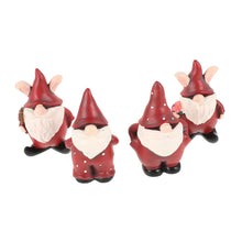 Load image into Gallery viewer, MOBUTOFU 4pcs Gnome Garden Decor Statues Resin Outdoor Gnomes for Garden Decoration Splashproof Figurines for Festive and Patio Accents