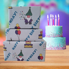 Load image into Gallery viewer, BeFindSee Birthday Wrapping Paper - Gift Wrap - Birthday Gonk - Birthday Gnome