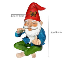 Load image into Gallery viewer, 5.9inch Garden Gnome Middle Finger Tall Resin Funny Garden Gnomes Cheeky Smoking Naughty Gnomes Fade-Resistant Mini Gnomes