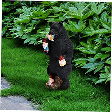 Load image into Gallery viewer, Toyvian Garden Bear Ornament Bear Eating Gnome Statue for Outdoor Decor Home Office