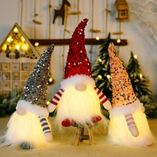 Load image into Gallery viewer, Christmas Gnome Gonks Light Up, Christmas Gnomes Scandinavian Decor Nordic Lights, Xmas Decorations Funny, Christmas Light Up Ornaments Indoor Plush Santa (D)